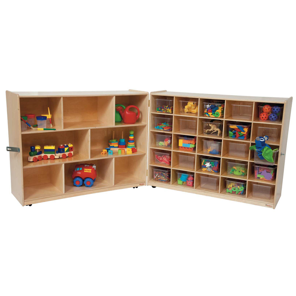 Tray and Shelf Folding Storage with (25) Translucent Trays