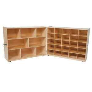 Tray and Shelf Folding Storage without Trays