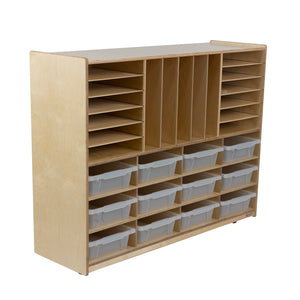 Multi-Sectioned Handy Storage Center with (12) Translucent 5" Letter Trays