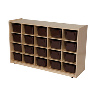 Tip-Me-Not 20 Tray Storage with Brown Trays