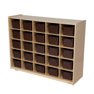 Tip-Me-Not 25 Tray Storage with Brown Trays