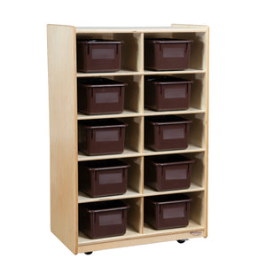 Vertical Storage with (10) Brown Trays