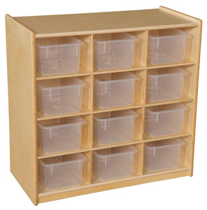 (12) Cubby Storage with Translucent Trays