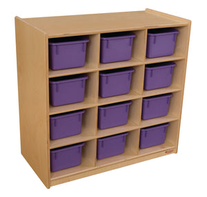 (12) Cubby Storage with Purple Trays