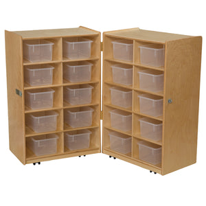 Folding Vertical Storage with (20) Translucent Trays