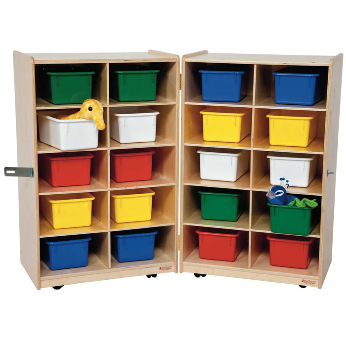 Folding Vertical Storage with (20) Assorted Trays