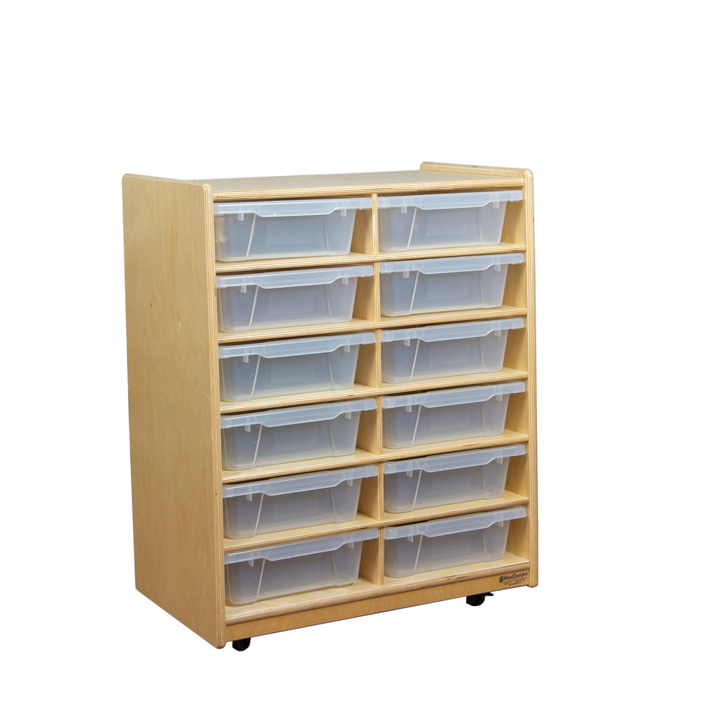 (12) Letter Tray Storage Unit with Translucent Trays