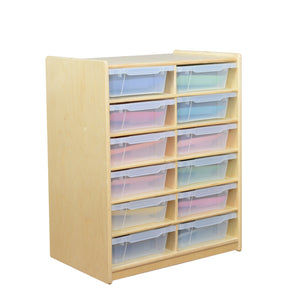 (12) Letter Tray Storage Unit with Translucent Trays