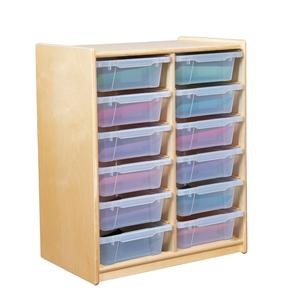 (12) 3" Letter Tray Glide Storage with Translucent Trays