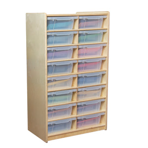 (16) Letter Tray Storage Unit with Translucent Trays