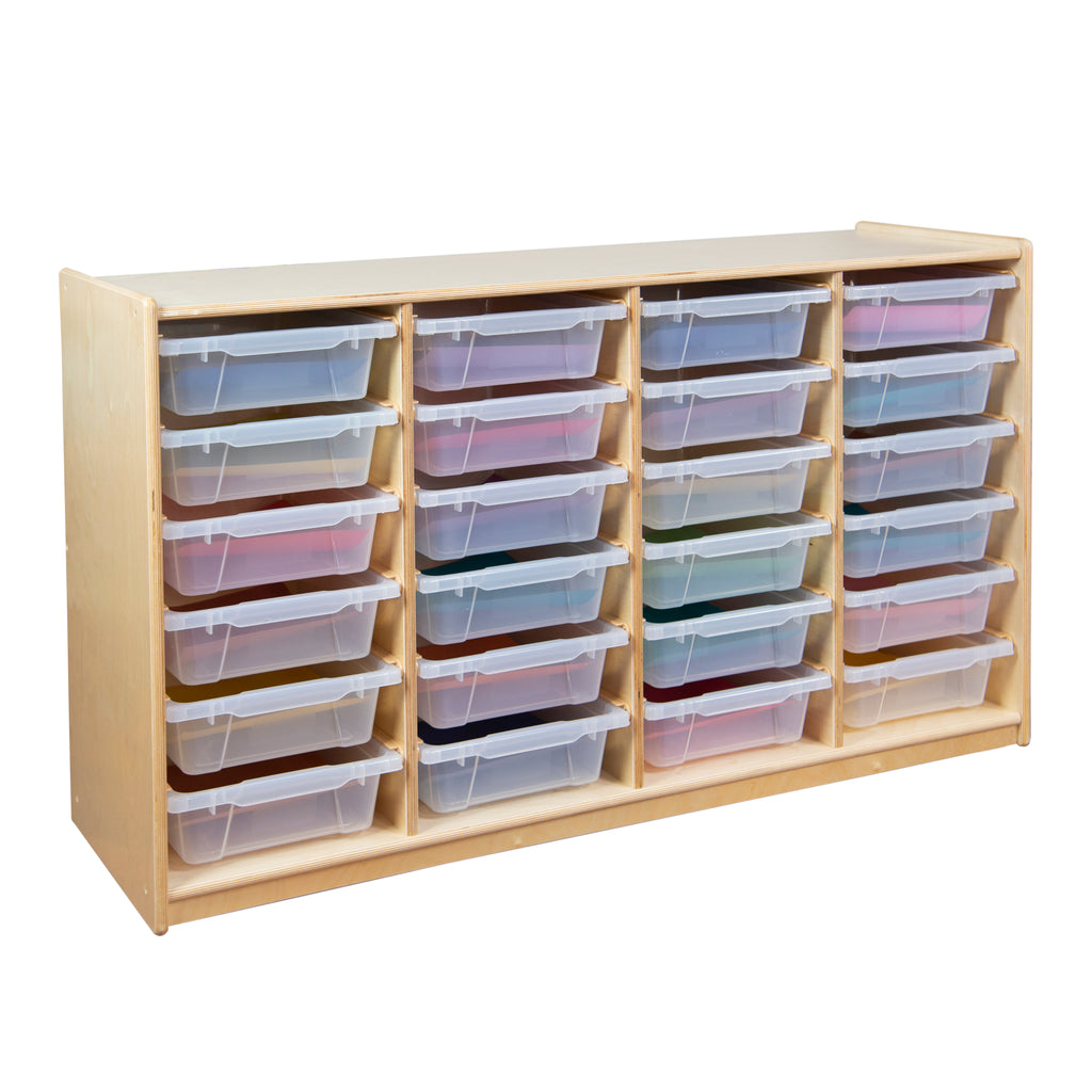 (24) 3" Letter Tray Glide Storage with Translucent Trays