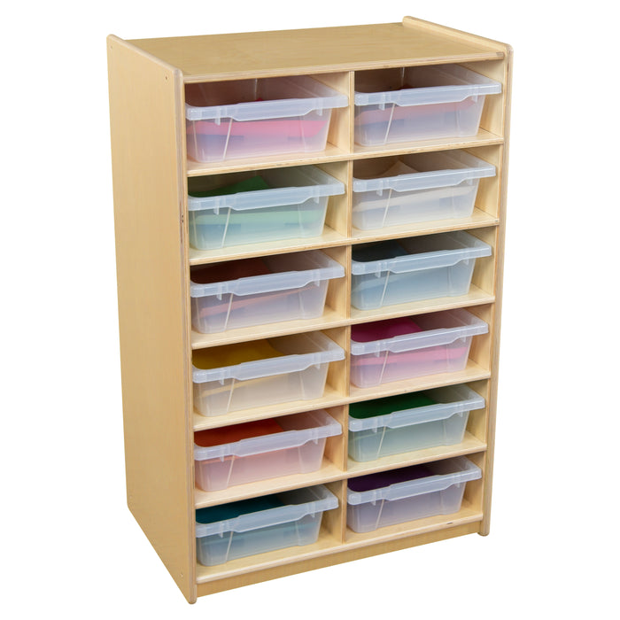 (12) Letter Tray Storage Unit with Translucent Trays