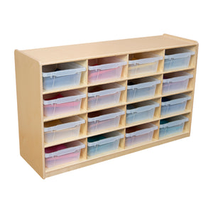 (16) Letter Tray Storage Unit with Translucent Trays