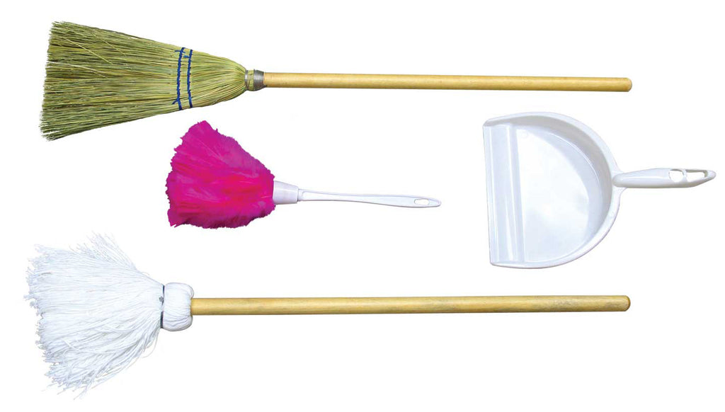 Broom, Mop, Duster, Dust Pan - Housekeeping Set, without Stand