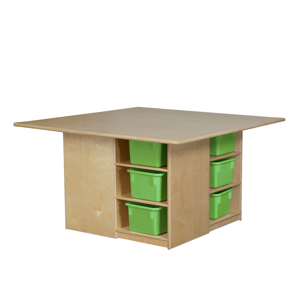 Cubby Table with (12) Lime Green Trays