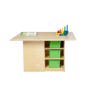 Cubby Table with (12) Lime Green Trays