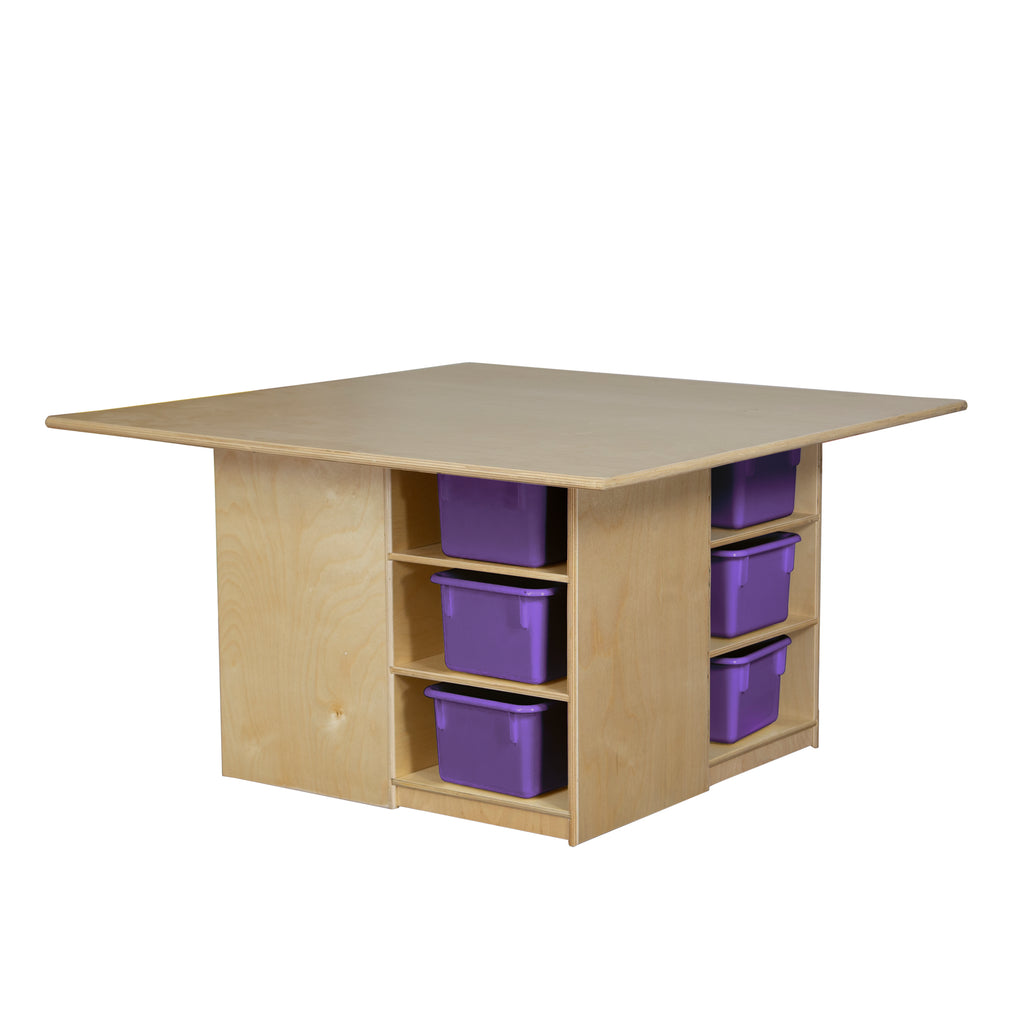 Cubby Table with (12) Purple Trays