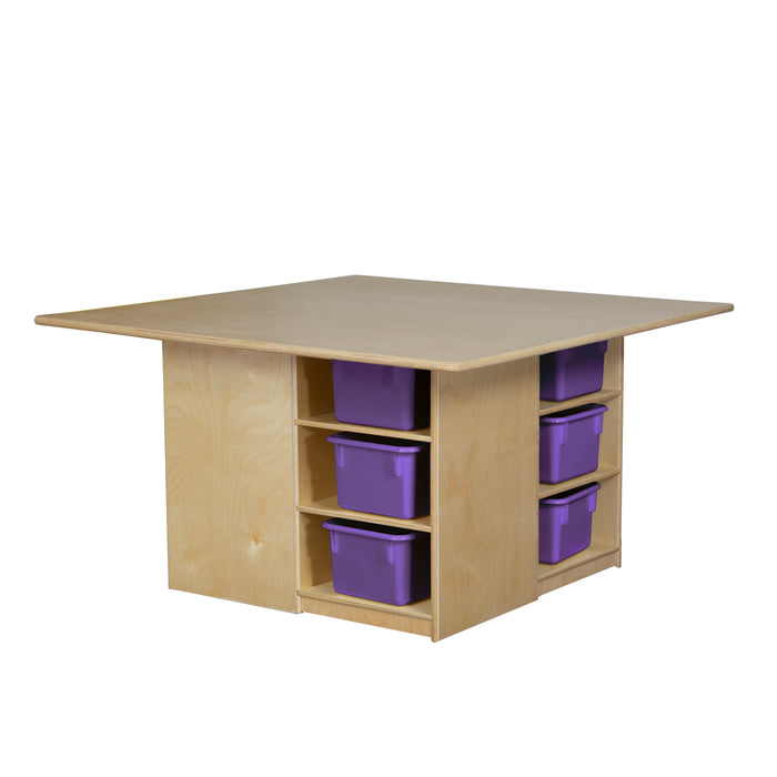 Cubby Table with (12) Purple Trays