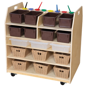 Trolley Art Cart with Brown Trays