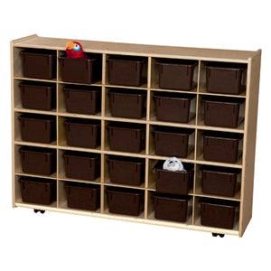 Contender 25 Tray Mobile Storage w/ Brown Trays - Assembled