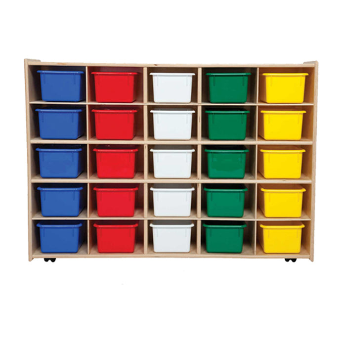 Contender Mobile 25 Tray Storage with Assorted Trays -Assembled with Casters