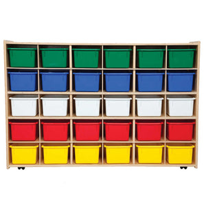 Contender Mobile 30 Tray Storage with Assorted Trays - Assembled with Casters