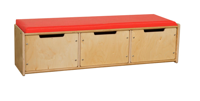 Contender Reading Bench with Drawers - Assembled