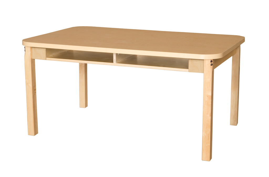 Two Seater High Pressure Laminate Desk with Hardwood Legs- 14"