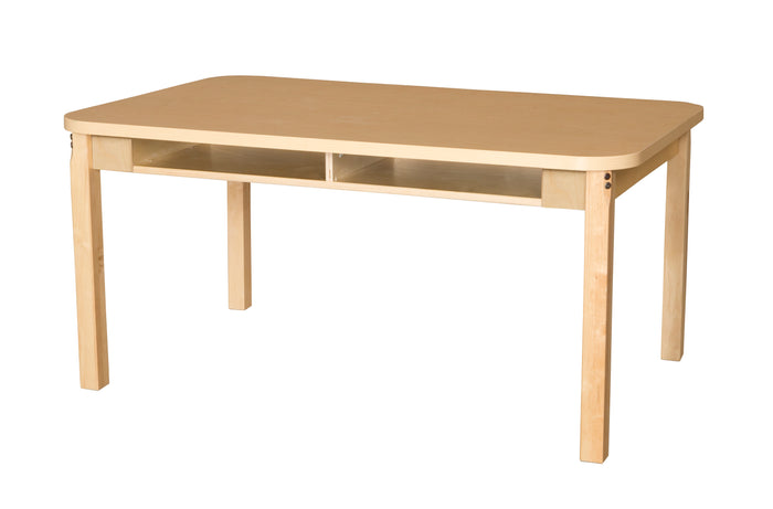 Two Seater High Pressure Laminate Desk with Hardwood Legs- 24"