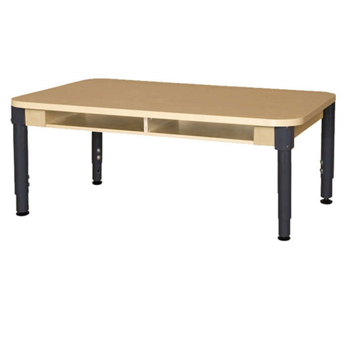 Two Seater High Pressure Laminate Desk with Adjustable Legs 12-17"