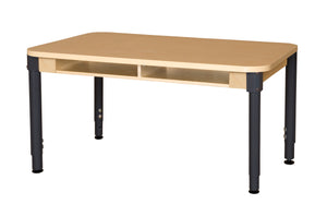 Two Seater High Pressure Laminate Desk with Adjustable Legs 18-29"