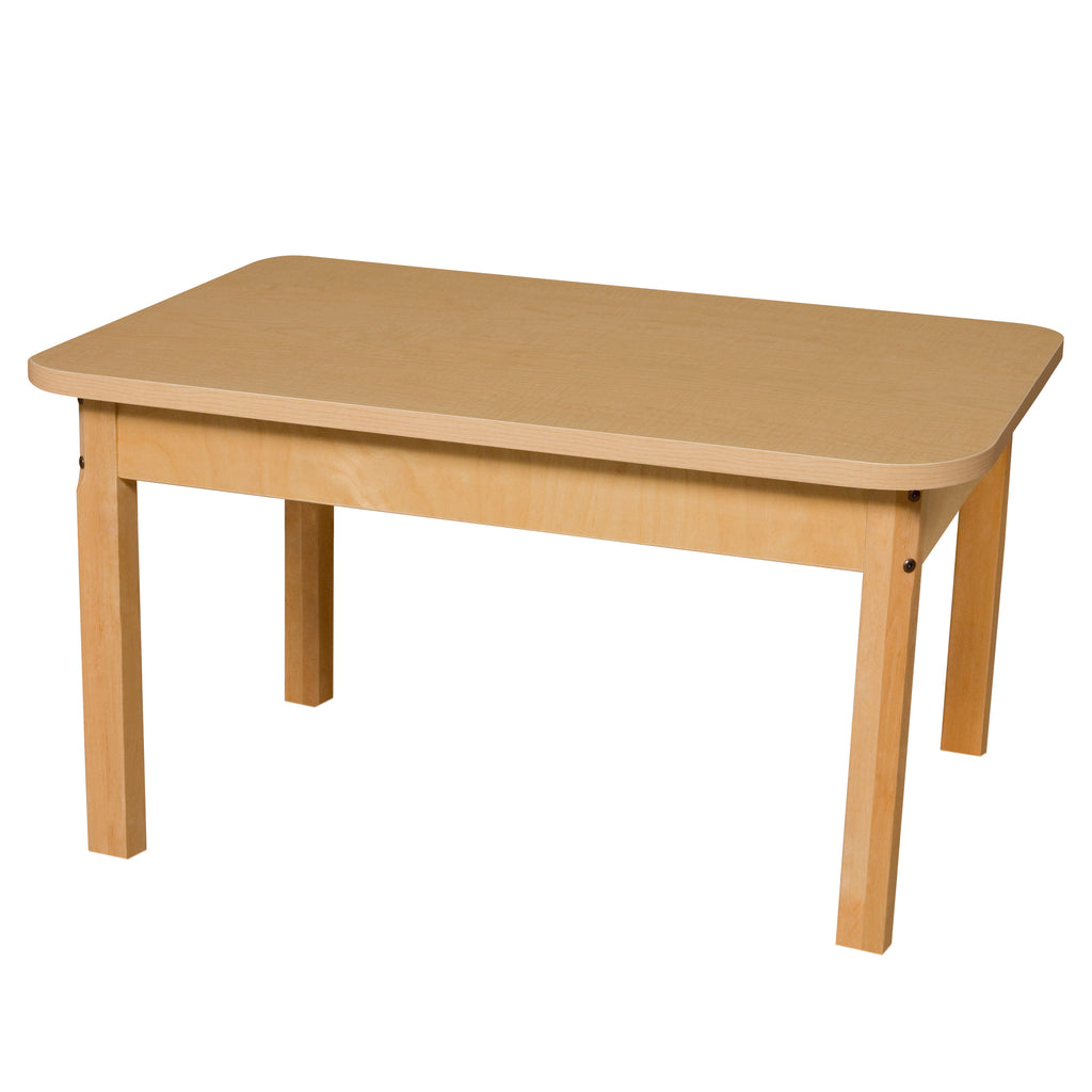 24" x 36" Rectangle High Pressure Laminate Table with Hardwood Legs- 24"