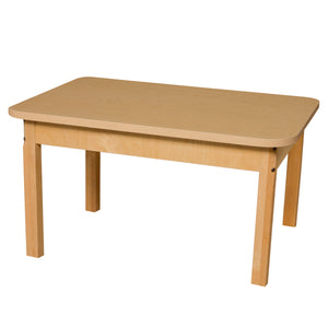 24" x 36" Rectangle High Pressure Laminate Table with Hardwood Legs- 24"