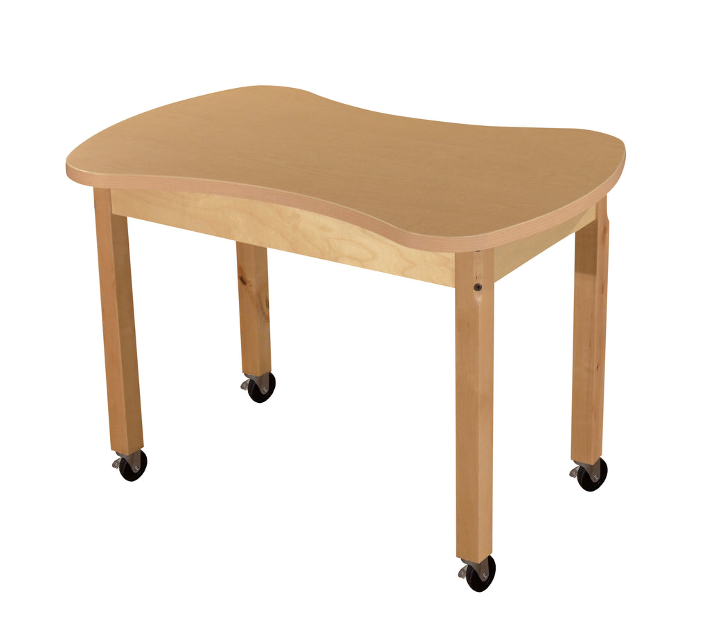 Mobile Synergy Junction 24" x 36" High Pressure Laminate Table with Hardwood Legs- 14"