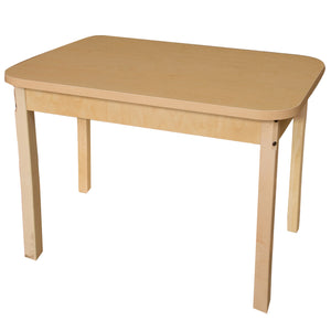 24" x 48" Rectangle High Pressure Laminate Table with Hardwood Legs- 24"