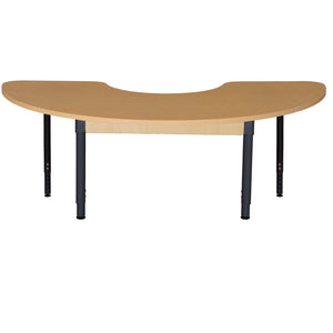 24" x 76" Half Circle High Pressure Laminate Table with Adjustable Legs 18"-29"