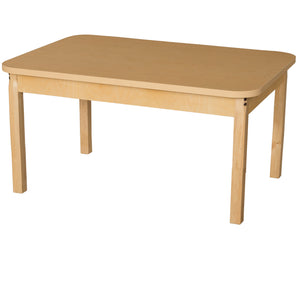 30" x 44" Rectangle High Pressure Laminate Table with Hardwood Legs-14"