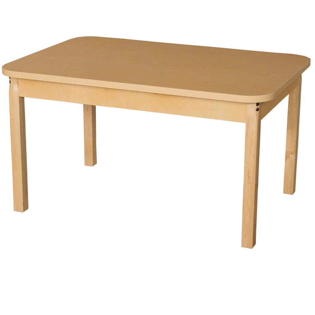 30" x 44" Rectangle High Pressure Laminate Table with Hardwood Legs-16"