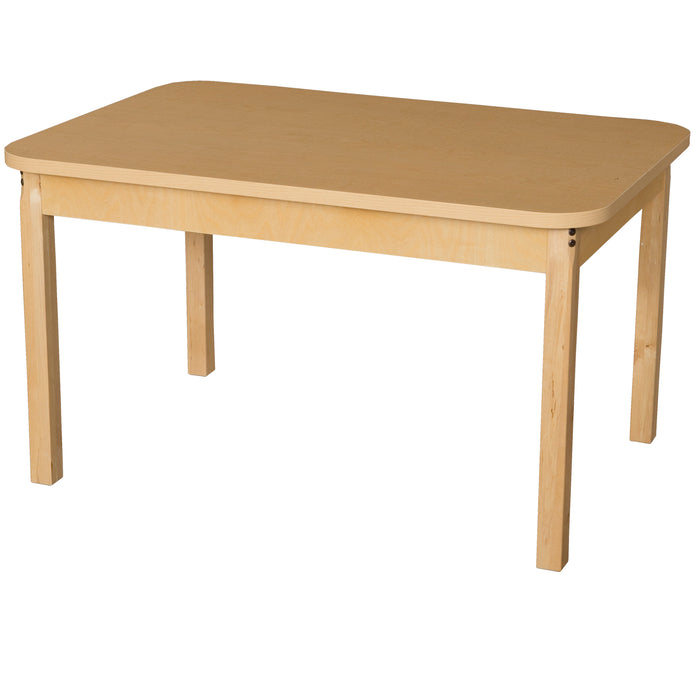 30" x 44" Rectangle High Pressure Laminate Table with Hardwood Legs-18"