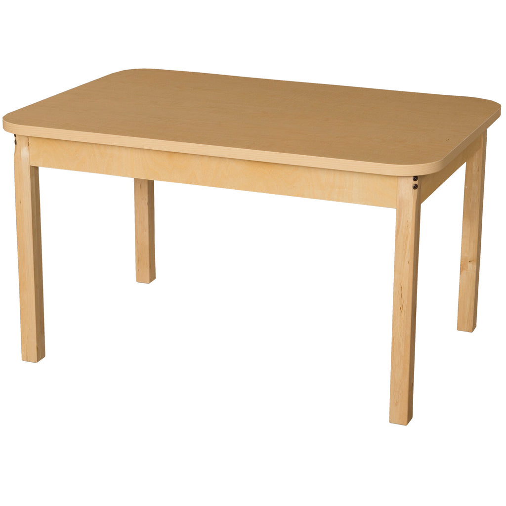 30" x 44" Rectangle High Pressure Laminate Table with Hardwood Legs-20"