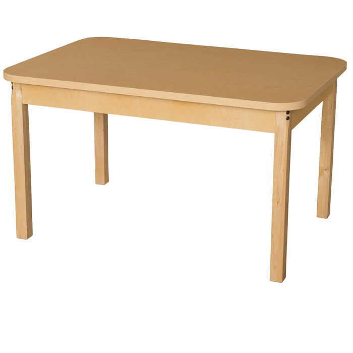 30" x 44" Rectangle High Pressure Laminate Table with Hardwood Legs-24"