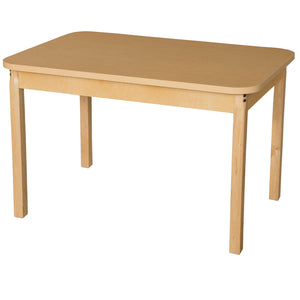 30" x 44" Rectangle High Pressure Laminate Table with Hardwood Legs-26"