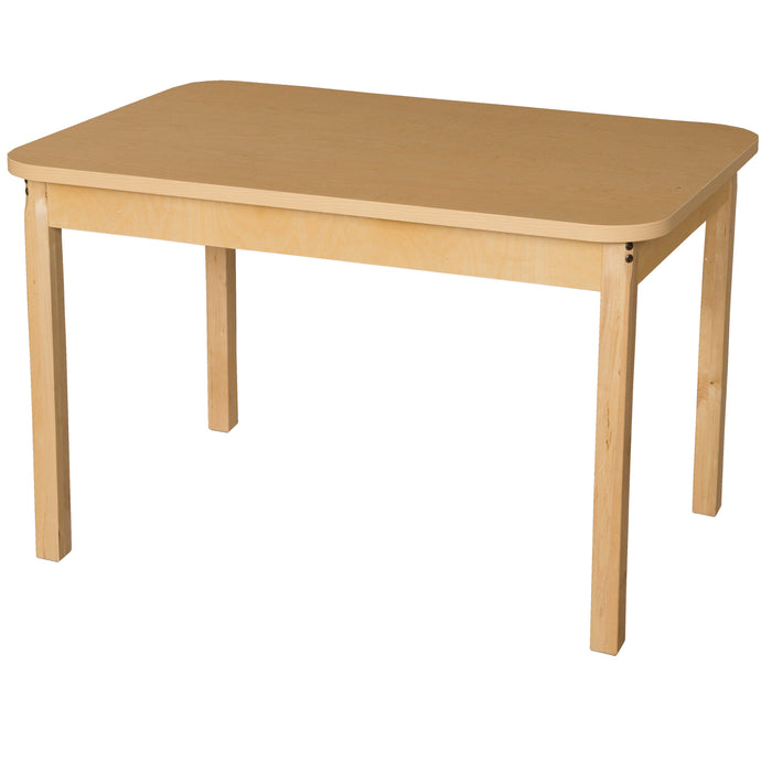 30" x 44" Rectangle High Pressure Laminate Table with Hardwood Legs-26"