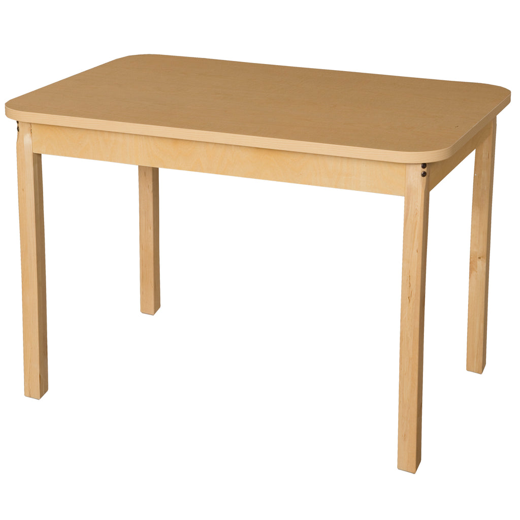 30" x 44" Rectangle High Pressure Laminate Table with Hardwood Legs-29"