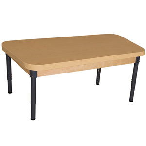 30" x 44" Rectangle High Pressure Laminate Table with Adjustable Legs 12"-17"