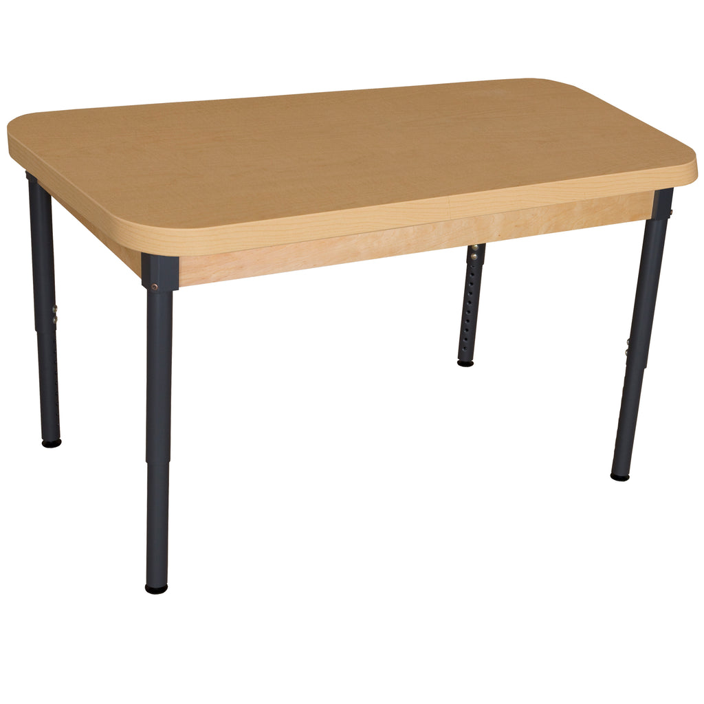 30" x 44" Rectangle High Pressure Laminate Table with Adjustable Legs 18"-29"