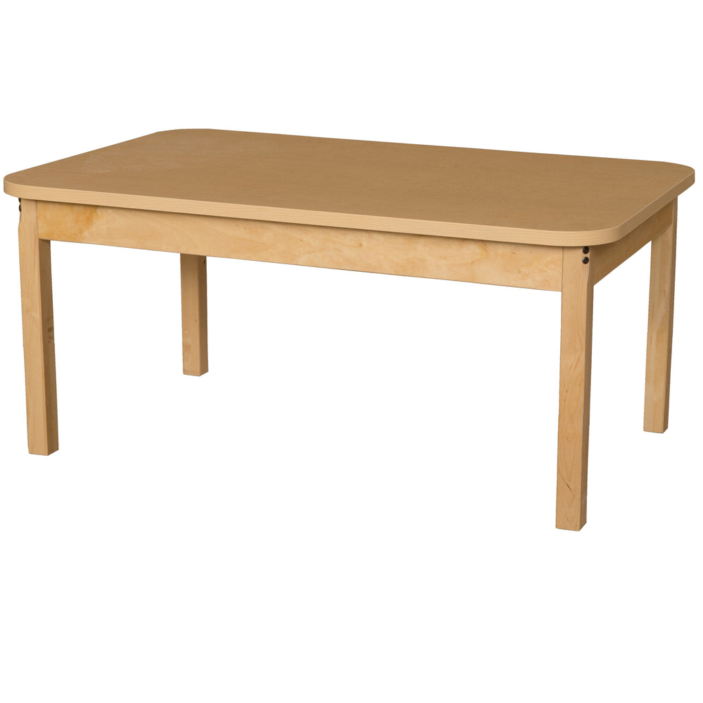 30" x 48" Rectangle High Pressure Laminate Table with Hardwood Legs-16"