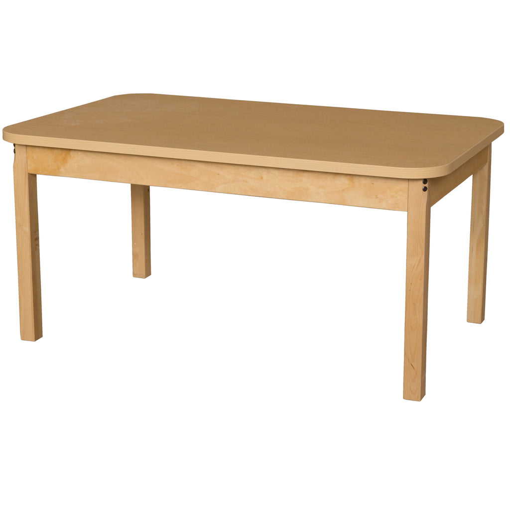 30" x 48" Rectangle High Pressure Laminate Table with Hardwood Legs-18"