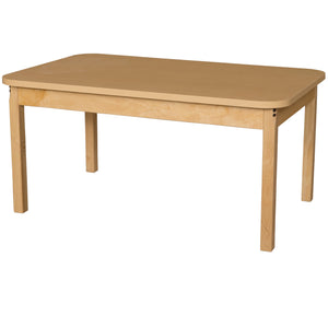 30" x 48" Rectangle High Pressure Laminate Table with Hardwood Legs- 20"