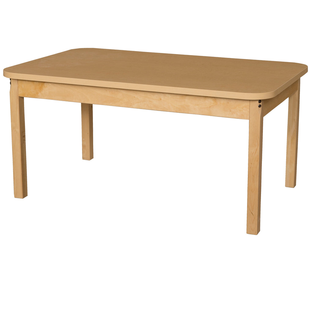 30" x 48" Rectangle High Pressure Laminate Table with Hardwood Legs-22"